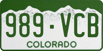 CO license plate 989VCB