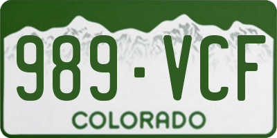 CO license plate 989VCF