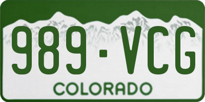 CO license plate 989VCG