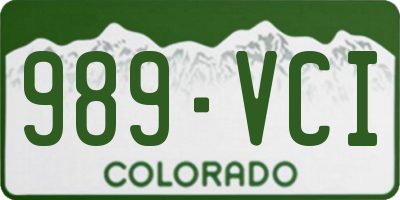 CO license plate 989VCI