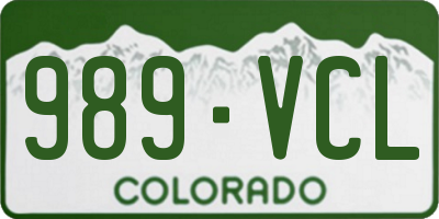 CO license plate 989VCL