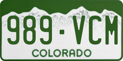 CO license plate 989VCM