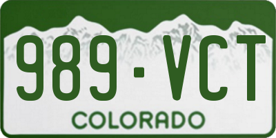 CO license plate 989VCT
