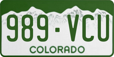CO license plate 989VCU