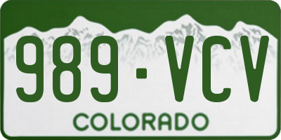CO license plate 989VCV