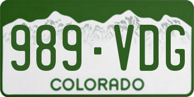 CO license plate 989VDG