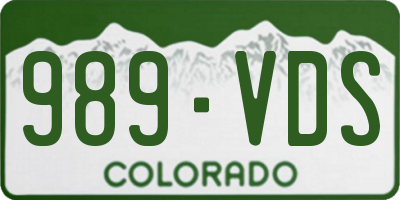 CO license plate 989VDS