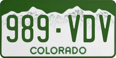 CO license plate 989VDV