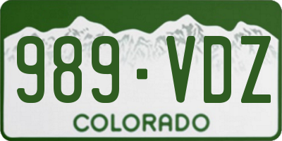 CO license plate 989VDZ