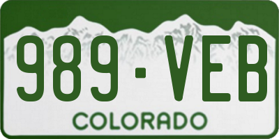 CO license plate 989VEB