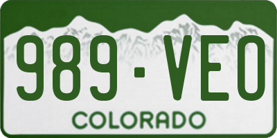 CO license plate 989VEO
