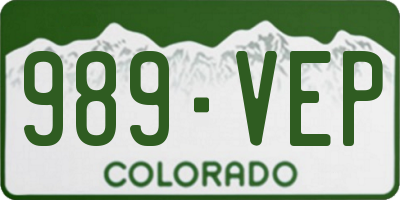 CO license plate 989VEP