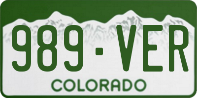CO license plate 989VER