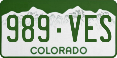 CO license plate 989VES