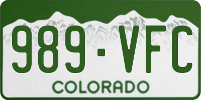 CO license plate 989VFC