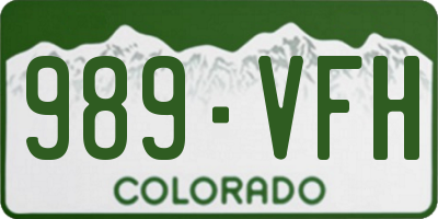 CO license plate 989VFH