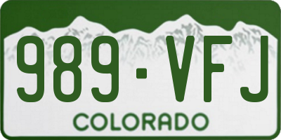 CO license plate 989VFJ