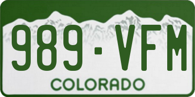 CO license plate 989VFM