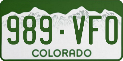 CO license plate 989VFO