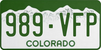 CO license plate 989VFP