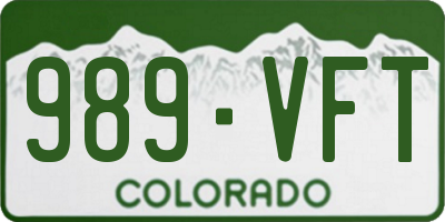 CO license plate 989VFT