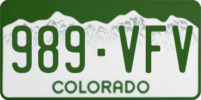 CO license plate 989VFV
