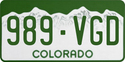 CO license plate 989VGD