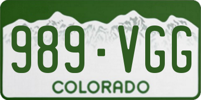 CO license plate 989VGG