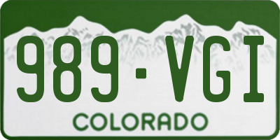 CO license plate 989VGI