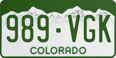 CO license plate 989VGK