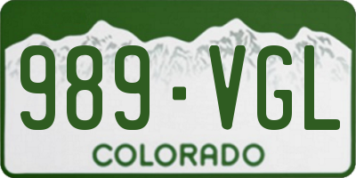 CO license plate 989VGL