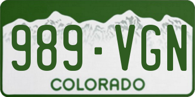 CO license plate 989VGN