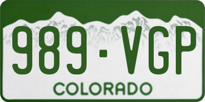 CO license plate 989VGP