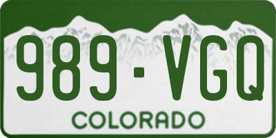 CO license plate 989VGQ