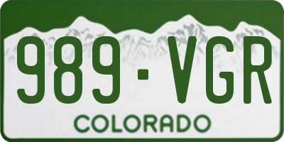 CO license plate 989VGR