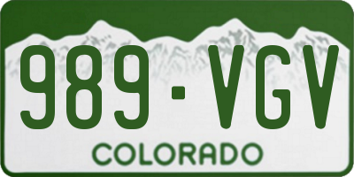 CO license plate 989VGV
