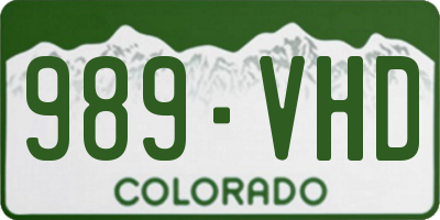 CO license plate 989VHD