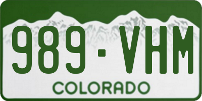 CO license plate 989VHM
