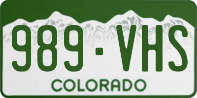 CO license plate 989VHS