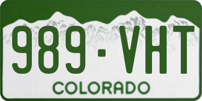 CO license plate 989VHT