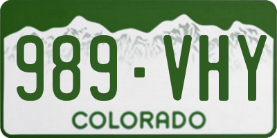 CO license plate 989VHY