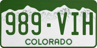 CO license plate 989VIH