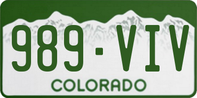 CO license plate 989VIV