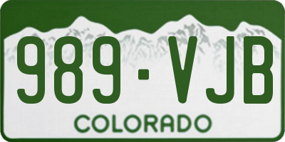 CO license plate 989VJB