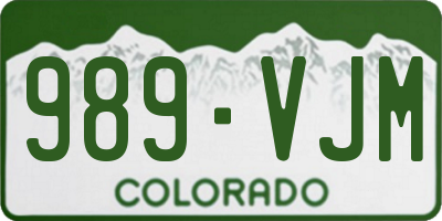 CO license plate 989VJM