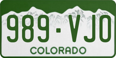 CO license plate 989VJO
