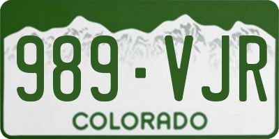 CO license plate 989VJR