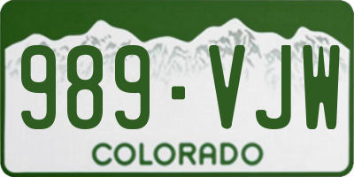 CO license plate 989VJW