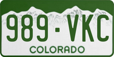 CO license plate 989VKC
