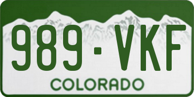 CO license plate 989VKF